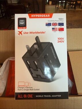 Black All-in-One World Travel Adapter - Dual USB